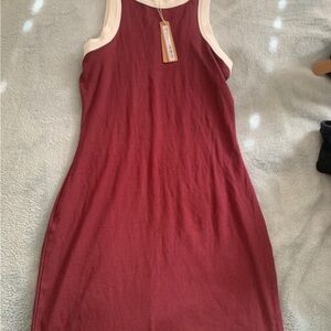 Elegant Burgundy Sleeveless Dress skims dress size medium new w tags